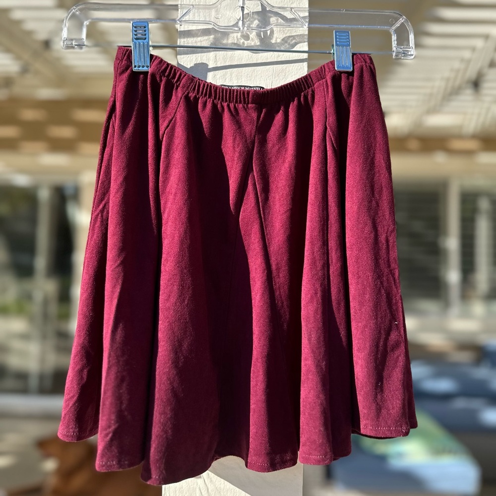 Brandy Melville Velvet Burgundy Women's Skirt